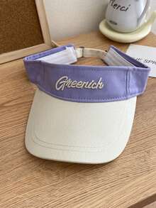 1pc Contrast Color Open Top Baseball Cap, Unisex Summer Sports Running Tennis Hat, Sun Protection Sunshade Hat, High Ponytail Compatible, - G Visor - View 6