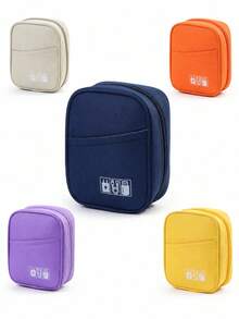 1pc Portable Travel Digital Storage Bag, Electronic Accessories Organizer Pouch, Suitable For Data Cables, Chargers, Power Banks, Earphones, Business Office, School, University, Travel Desk Accessories,Back To School - Multicolor - View 9