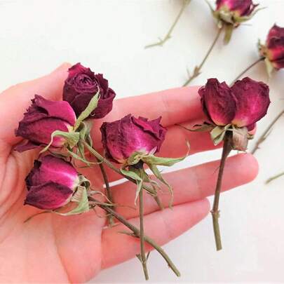 20pcs Artificial Rose Flowers, Faux Roses, Mini Rose Buds, Resin Handmade Mini Faux Flowers, Craft Decoration Artificial Flowers, Wedding Home Decor, Wedding Floral Decoration