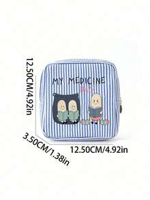 Striped Portable Travel Medicine Bag, Travel Pill Storage Pouch, Camping Medicine Bag, Multi-Functional Fabric Small Medicine Bag, Minimalist Cosmetic Bag, Outdoor Home Medicine Bag, Toiletry Bag, Suitable For Medicine, Cosmetics, Lipstick And Daily Essentials, Unique Birthday Gift, Holiday Gift, Party Gift, Vacation Gift, Back To School Gift, Teacher Gift,Bedroom Room Decor,Back To School - Multicolor - View 11