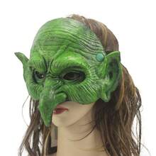 Halloween Carnival Party Stage Easter Carnival Party Realistic Witch Mask Cosplay Green Witch Mask - Multicolor - View 7