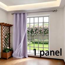 Rèm hai lớp với lớp vải ngoài và vải voan mỏng, rèm cản sáng tối giản hiện đại, thích hợp cho phòng khách, phòng ngủ, ban công, trang trí cửa sổ lồi và vách ngăn. - màu tím nhạt - Xem 11