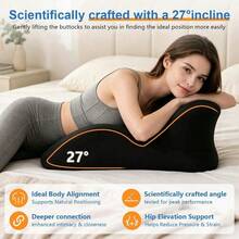 Sweet Spot Pillow, 27° Angle Perfect Position Couples Pillow, Perfect Instant  Pillows, Wedge Memory Foam Butt Cushion, Provides Waist And Neck Support (Black) - B Black - View 4