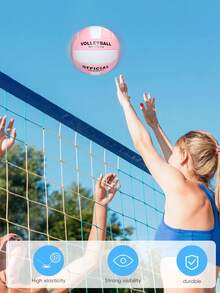 Blassrosa Minze Soft-Touch offizieller Volleyball, langanhaltend PU-Material, auslaufsicheres Ventil, hoch elastischer Sportball, geeignet für Strand, Pool, Rasen, tägliches Training und Outdoor-Gruppenunterhaltung - Verschiedenfarbig - Übersicht 4