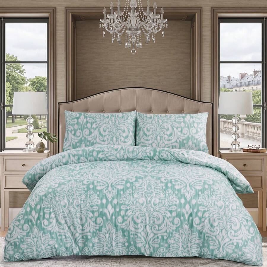 H&R Premium 3Pcs Cotton Duvet Cover Set Hypoallergenic, Breathable & Soft For Ultimate Night Comfort
