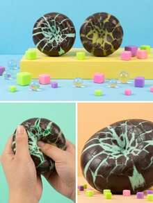 Mint Chocolate Crisp Ball Squeeze Toy, Super Soft Shell Filled Sensory Toy, Cracking Sound Stress Relief Toy, Anxiety Relief Hand Therapy Relaxation Toy, Suitable For Teens And Adults Office Desk Daily Leisure Stress Relief Toy, Due To Lighting, Monitor And Other Reasons, There May Be Slight Color Difference Between The Actual Product And The Image - Multicolor - View 4