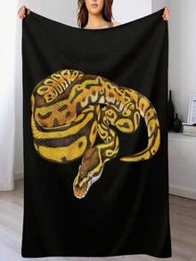Ball Python Throw Blanket Designers Retros Bed Fashionable Decorative Sofa Blankets - Black - View 7