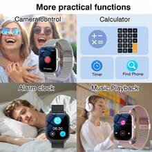 Reloj inteligente 2026 nuevo de 1.83 pulgadas con pantalla táctil HD completa, unisex, compatible con llamadas/respuestas telefónicas, podómetro, contador de calorías, múltiples modos deportivos, notificación de mensajes y recordatorio de llamadas, reloj inteligente multifunción, reloj inteligente deportivo, compatible con sistemas Android/iOS - Multicolor - Ver 3