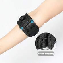 1pc Adjustable Elastic Sports Elbow Guard, Built-In Cushioning Pressure Elbow Support, Suitable For Baseball, Badminton, Tennis, Volleyball, Black, Unisex Elbow Support Equipment - Black - View 5