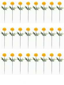 1/6 Pcs Artificial Flowers , Faux Flower Stems, Silk Artificial Flowers, For , Wedding Bouquets, Cemetery Wreaths, DIY Crafts - Yellow - View 11