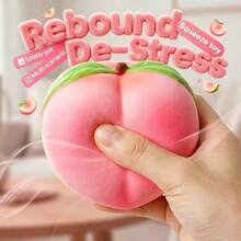 PU Simulated Peach Slow Rebound Fruit Stress Relief Toy Squishy Squeeze Toy Venting Gift Decor - Multicolor - View 3
