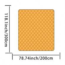 Brown Rhombus Pattern Waterproof Picnic Mat - Brown - View 6