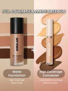 SHEGLAM [2Pcs] Complexion Pro Matte 粉底液和遮瑕膏套組 品牌美妝化妝品 適合女士與女孩 - Chantilly - 查看 2