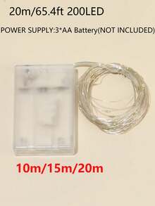 1入 10/15/20m 電池供電家居裝飾 LED 銅線串燈，室內裝飾 LED 仙女燈，適用於婚禮裝飾、生日派對裝飾、窗戶裝飾燈、花園庭院裝飾燈、節日裝飾燈、嬰兒派對裝飾、家居裝飾 - 均碼 - 查看 11