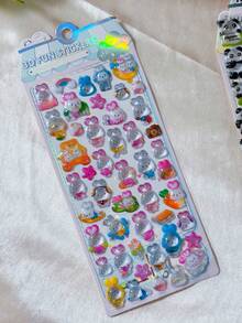 3D Embossed Crystal Animal Stickers - Decorative Decals For Backpacks, Pencil Cases, Children's Toys - Multicolor - View 14