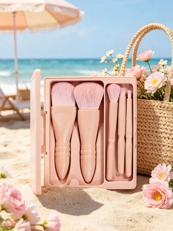 Brown Portable Makeup Brush Set, Makeup Tools, Brushes, With Mirror, Makeup Brushes, Soft Makeup Brush Kit, Travel Makeup Brushes With Mirror Case, Mini Multi-Function Makeup Pens, Makeup Sponges, Foundation Brushes, Eyeshadow Brushes, Beginner Beauty Tool Mixed Brushes Makeup Organizer With Makeup Brushes, Suitable For Girls, Teachers, Moms, Best Friends, Friends, Students, Ideal Gift Makeup Tool Set, Portable For Vacation, Travel, Work, Dating, Travel Essentials, Back To School, Graduation, Teacher's Day