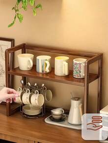 1-Piece, 3-Tier Height-Adjustable Shelving Unit Modern Minimalist Design, Sturdy And Durable Construction Space-Saving Storage Solution For Kitchens, Cups, Offices, Books, Or Dorm Plant Displays Standing Upright For Practicality And Aesthetic Appeal - Multicolor - View 4