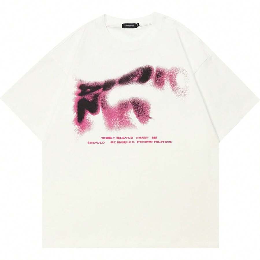 T-Shirt Streetwear Aesthetic Graphic Eyes Relaxed Tee Shirt Women Unisex - 143 Beige White - View 1