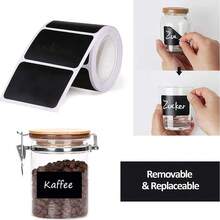 [Waterproof Labels With Label Pen] 120+ Reusable Waterproof Chalkboard Labels With Label Pen - Removable Stickers For Storage Containers, Mason Jars, Bottles, Pantry, Office Supplies, Christmas Gift Party Favors, School Supplies - Black - View 8