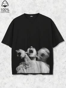 Tiny Spark Grunge Streetwear Black Tee Shirt Glitch Aesthetic Graphic - Black - View 1