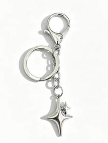 1pc Creative Four-Pointed Star Pants Chain, Keychain Pendant, Alloy Star Moon Decor For Phone/Bag, Suitable For Daily Wear - Silver - View 12