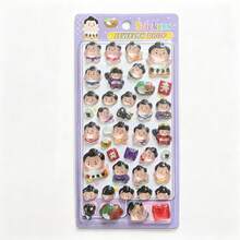 Q-Lia 12pcs Japanese Style Q-Version Sumo 3D Epoxy Stickers, Cute Cartoon Planner Phone Case Embossed Decorative Reward Stickers - Multicolor - View 5