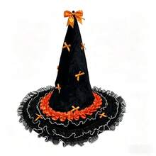 1pc DIY Halloween Lace Witch Party Cosplay New Lolita Magic Hat For Women, Party/Party Decoration, Suitable For Outdoor/Indoor Use - View 15