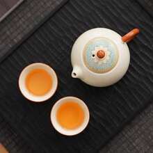 1set Handmade Ru Kiln Ceramic Teapot, Chinese Kung Fu Teapot With Ice Crackle Glaze - Multicolor - View 9