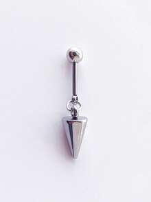 1 pieza Pendiente de cartílago con colgante de cono de acero inoxidable, joyería para piercing de hélix - Plateado - Ver 2