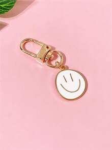 1pc/7pcs Women's Candy Color Smiling Face Alloy Keychain, Suitable For Daily Use, Gift For Mother, Father, Graduation Ceremony And Teacher - Multicolor - View 5