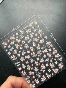 1pc Spring & Summer Cherry Blossom Face Makeup Stickers, New Pink Cherry Blossom Floral Decor Stickers For Warm Spring, Suitable For Ancient Costume Photography, Stage Performance Makeup, Self-Adhesive And Easy To Use - Multicolor - View 5