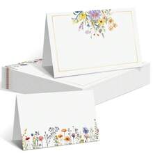 50pcs/Set Floral Theme Seat Cards - Name Cards - Blank Wedding Cards - Birthday Party Guest Cards - Table Place Cards - Banquet Hall Cards - HYY-10 - View 6