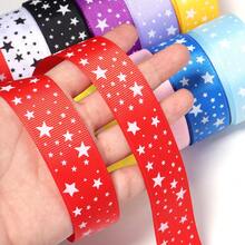 1 Roll 2.5cm Polyester Pentagram Ribbed Webbing, Handmade DIY Hair Accessories Gift Packaging, Star Print Ribbon, Clothing Accessories Decoration, Home Christmas, Halloween, Wedding, Birthday Party Decor - Five-pointed Star Ribbon - View 4