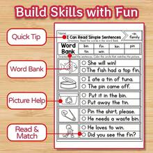 Children's Phoneme Word Family Activity Notebook - Read And Select Simple Sentences With Picture Word Bank, CVC Pattern Practice (-Ed, -En, -Et, -Ob, -In, -Ip, -It, -Od), One Mini-Task Per Page, Cultivate Early Reading, Pronunciation Recognition And Writing Confidence Back To School - CVC Word Family - View 4
