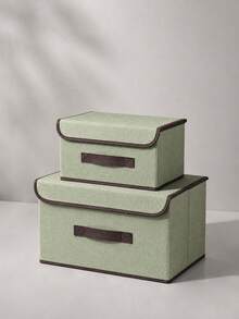 Universal Car Trunk Organizer Box, Foldable Fabric Storage Bin, Non-Woven Large Capacity Clothing Storage Box - A - View 7
