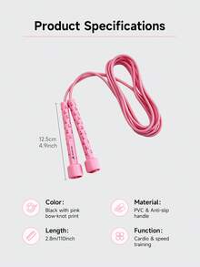 Powcan Cuerda de saltar para fitness, cuerda de saltar ajustable unisex, accesorio deportivo de gimnasio, cuerda de saltar de PVC con mango de plástico, cuerda de velocidad ligera, adecuada para entrenamiento de fitness al aire libre, entrenamiento y competición - Rosa - Ver 6