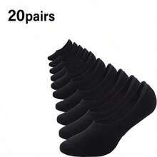 1/5/10 Pairs Men's Invisible Loafer Socks, Breathable & Durable, Summer Style, Plus Size - Multicolor - View 24