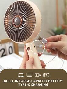 1件可充電便攜式3段調速大尺寸桌面風扇,附底座,迷你USB供電風扇 - 彩色 - 查看 11