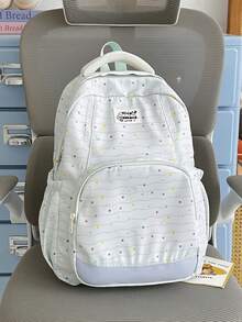 Sac à dos grande capacité, sac d'école style doux à pois pour les étudiants du lycée et de l'université, sac à ordinateur pour les déplacements. Compartiments scientifiques, convient pour l'ordinateur portable, les livres, les cosmétiques, le parapluie, dites adieu au désordre. Que ce soit pour les cours quotidiens, les déplacements, les sorties en famille le week-end ou les voyages locaux, il peut tout gérer parfaitement ! Aucun pendentif inclus. - Multicolore - Voir 17