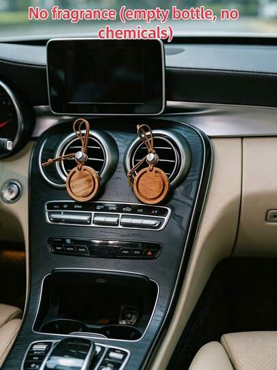 Difusor de ambientador de coche de madera redonda, almohadilla de fragancia de coche de madera redonda, difusor de fragancia con clip para rejilla de ventilación, adecuado para todos los modelos de coche, difusor de ambientador de coche, estilo minimalista, se puede colgar en el dormitorio o armario