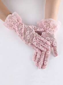 Women's Elegant Sexy Lace Bracelet Gloves Pair, Suitable For Evening Parties, Tea Parties And Other Occasions - Multicolor - View 5