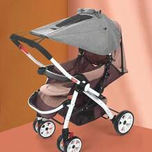 Universal Stroller Sunshade With Newborn Protection, Stroller Sun Canopy, Baby Stroller Protection Accessory. - Black-with Viewing - View 8