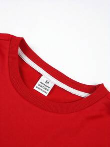 2026 New American Retro Casual Fashion Printed Sweatshirt, Long Sleeve Round Neck Pullover Sweatshirt, Autumn And Winter Casual Top, Men's Clothing - Red - View 4