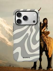 GIIPPA 1pc Grey Asymmetric Wavy Pattern Design, Phone 17 Pro Max Phone Case, Compatible With Phone 16 Pro Max, 15 Pro Max, 14 Pro Max, Korean-Style High-End Fashionable And Interesting Phone Case, Compatible With 11/12/13/14/15/16 Pro Max Plus, Elegant Design Suitable For Men And Women, Perfect Gift For Girlfriend On Christmas, Valentine's Day, Easter, Wedding Season And Birthday! - Multicolor - View 8