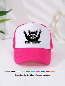 1 pezzo Cappellino da camionista unisex con stampa decorativa divertente in rete di spugna, cappellino da baseball, cappello da sole, cappellino da papà, adatto per uso quotidiano, viaggi all'aperto, escursionismo, arrampicata, vacanze al mare - Multicolore - Visualizzare 15
