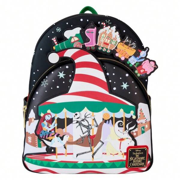 Safta Disney Nightmare Before Christmas Journey To Christmas Town School Backpack, Main Compartment With Zipper, Top Handle And Metal Pulls