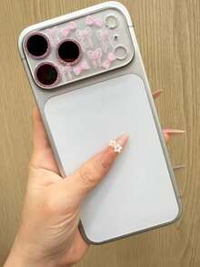 Fashionable Cute Cartoon Graffiti Heart Bow Sticker Transparent Camera Lens Protector Film, Compatible With IPhone 17 Pro Max 17 Pro 17 16 15 14 13 Pro Max - Pink Bow - View 4