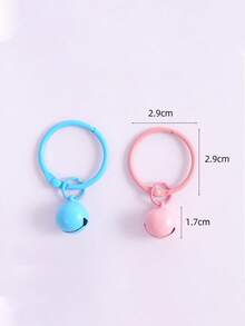 10/20 piezas anillos de llavero de campana de aleación de zinc esmaltada de colores, estilo Ins, anillos de llavero divididos, accesorios para hacer colgantes de manualidades con cuentas Perler, dijes para bolsos - Llavero con forma de campana pintada - Ver 3