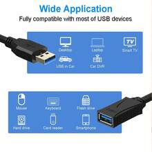 USB3.0 50Gbps 延長線 USB 3.0 延長線 USB 3.0 傳輸線 50Gbps USB 公對母數據線 USB3.0 OTG 延長線 適用於 PC 電視 USB3.0 鍵盤 網路攝影機 遊戲控制器 USB OTG 延長線 - 黑色 - 查看 3
