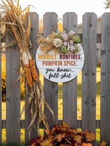 3D Autumn Front Door Decor, Fun Autumn Door Hanging Ornament, Fun Autumn Porch Wreath, 2D Letter, Autumn Home Decor, Outdoor Wooden Sign, Autumn Gift Outdoor Sign, Autumn Front Door Decor - Multicolor - View 6